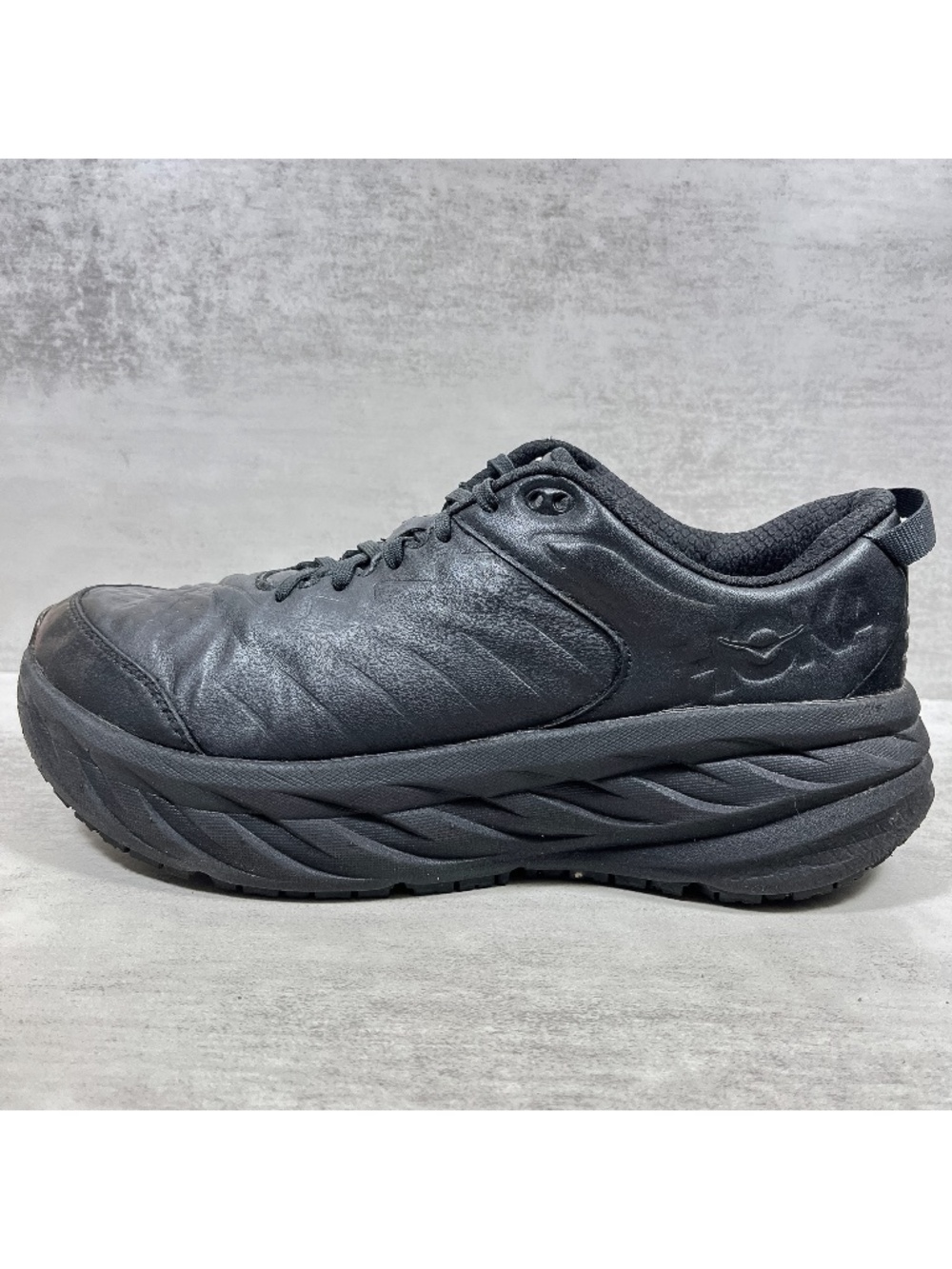 Hoka Bondi SR Slip Resistant Leather Shoes - Men's Size 10.5 - Black